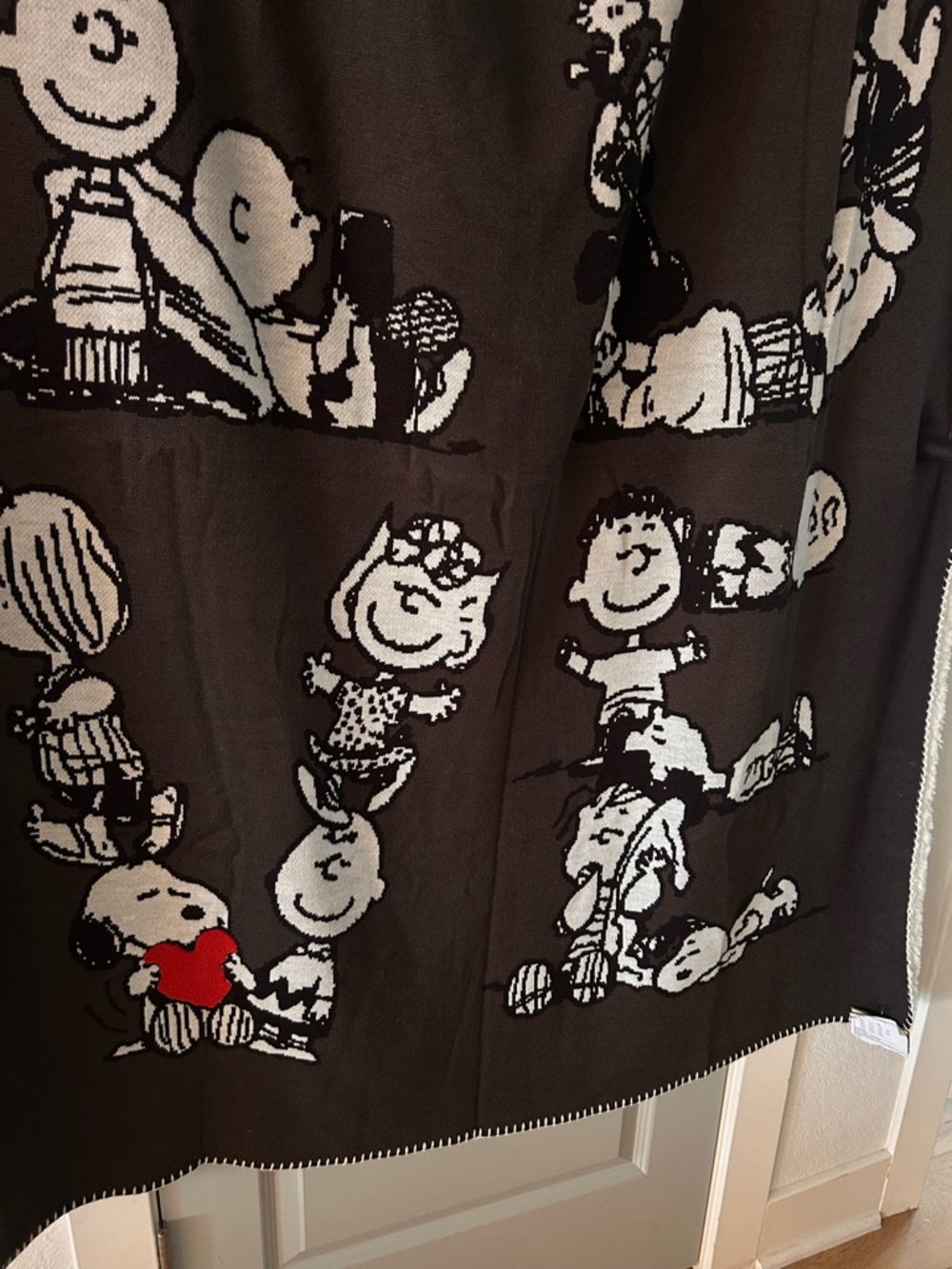 New Pottery Barn Peanuts Snoopy Love Blanket Throw - Picture 3 of 4